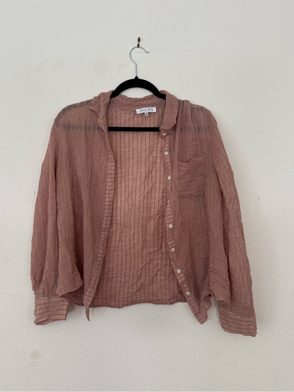 Emery Park Lightweight Mauve Button-Front Shirt Jacket - Women size M - NWOT